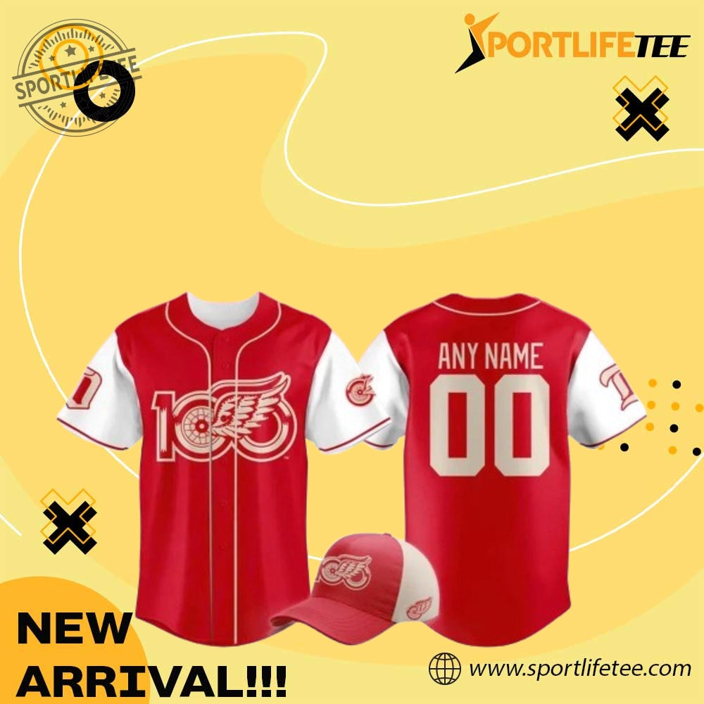 Detroit Red Wings 100 Years Of Hockeytown Limited Edition Baseball Jersey