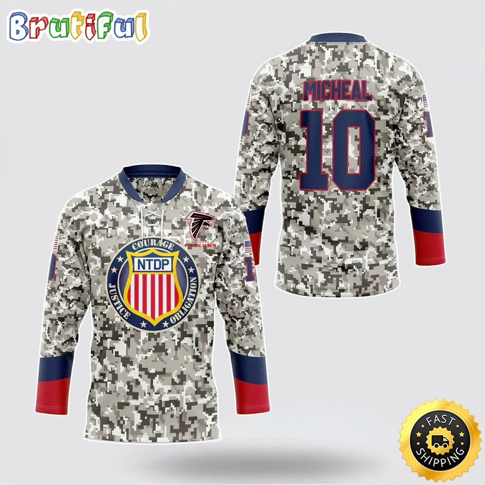 Personalized NFL Atlanta Falcons Hockey Jersey Veterans Nfl Hockey Jersey For Fans