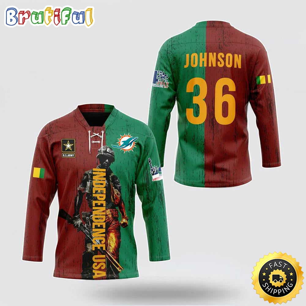 Personalized NFL Miami Dolphins Hockey Jersey Vietnam Veterans Day Nfl Hockey Jersey For Fans