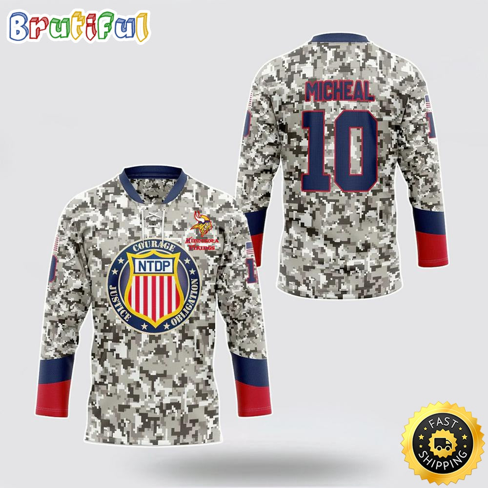 Personalized NFL Minnesota Vikings Hockey Jersey Veterans Nfl Hockey Jersey For Fans