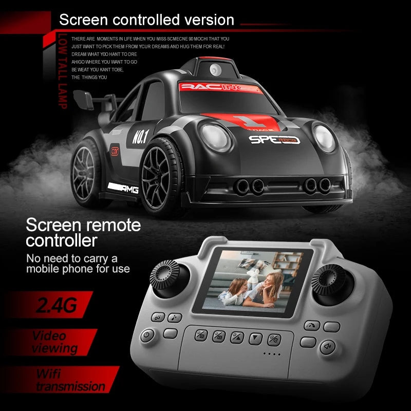 New L6 RC Drift Car with Dual Mode Lights Sound Camera Screen Control Car Smart Induction Following Children's Toys Gift